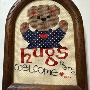 Cute Bear Cross-Stitch Wall Art